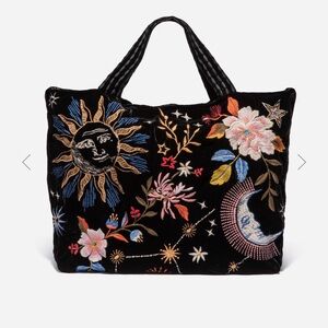 Johnny Was Velvet Embroidered Celestine Bag Tote Bag